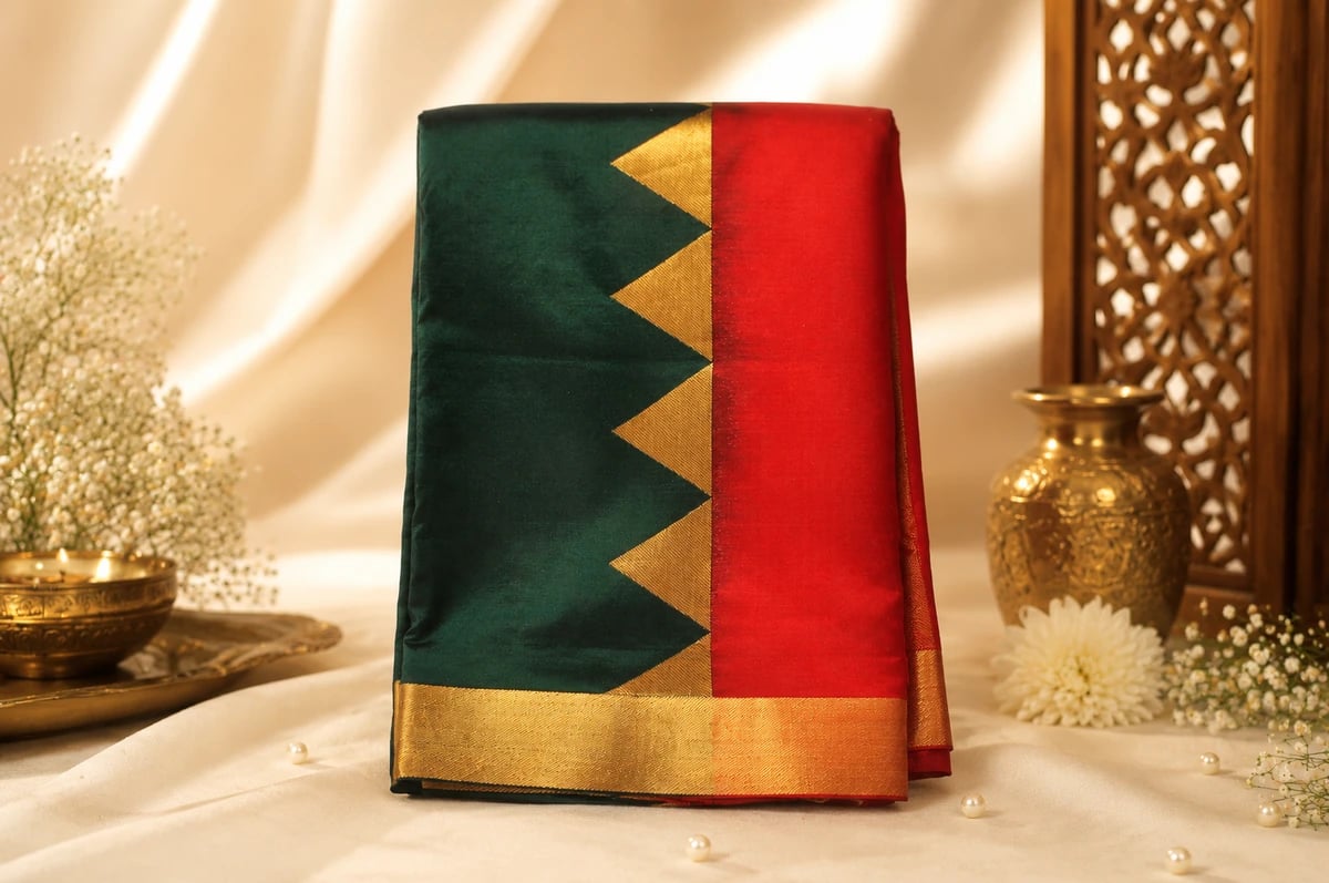 Contrast Narayanpet Pattu Silk Saree