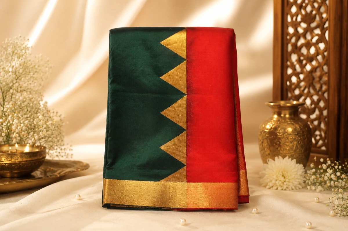 Contrast Narayanpet Pattu Silk Saree