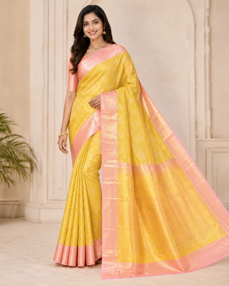 Premium Floral Kanchi Pattu