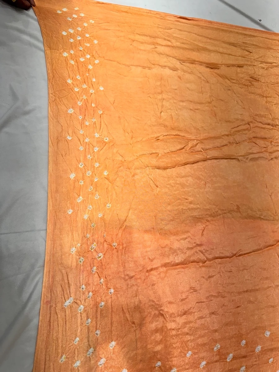 Peach Elegance Bandhani Saree