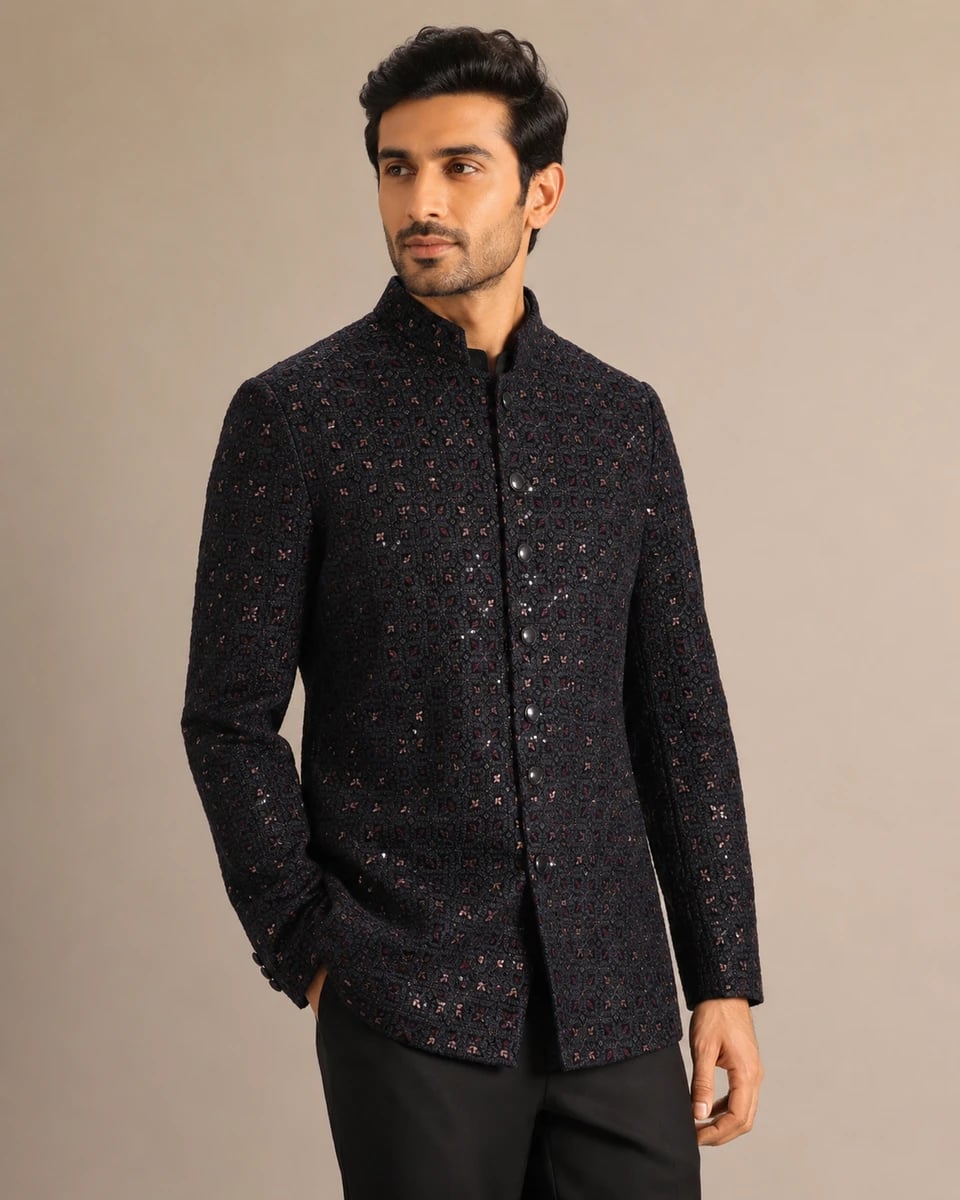 Sequin Party Wear Jodhpuri Set