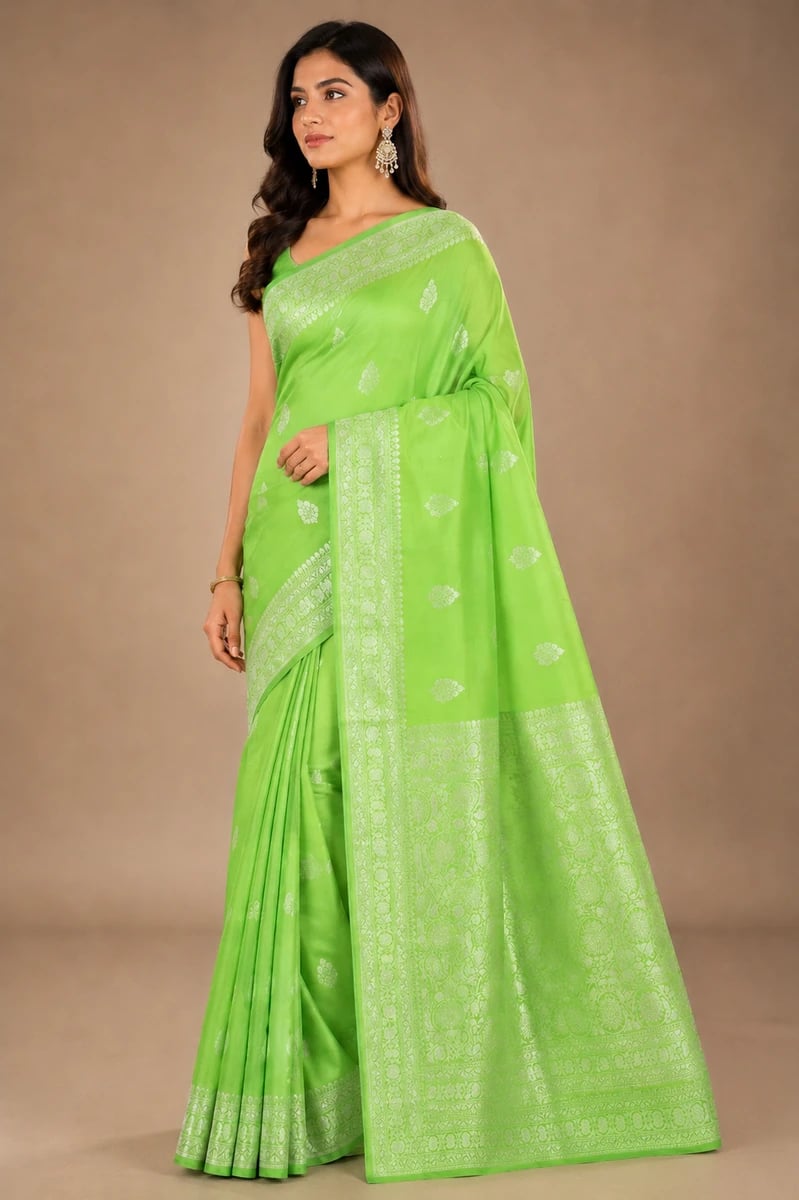 Lemony Crepe Georgette Saree
