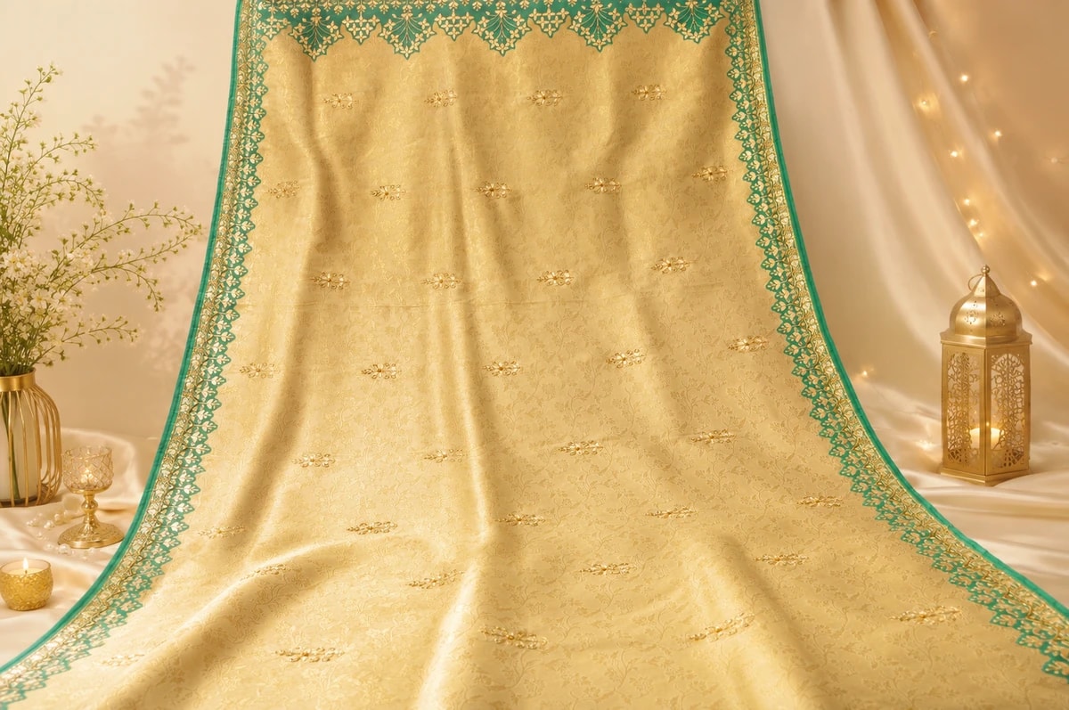 Ivory Kanchi Silk with Gota Patti Work